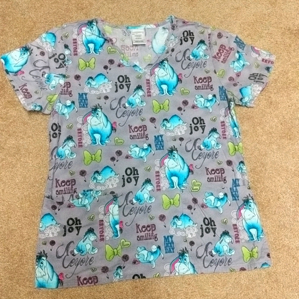 Disney Eeyore Printed Scrub Top